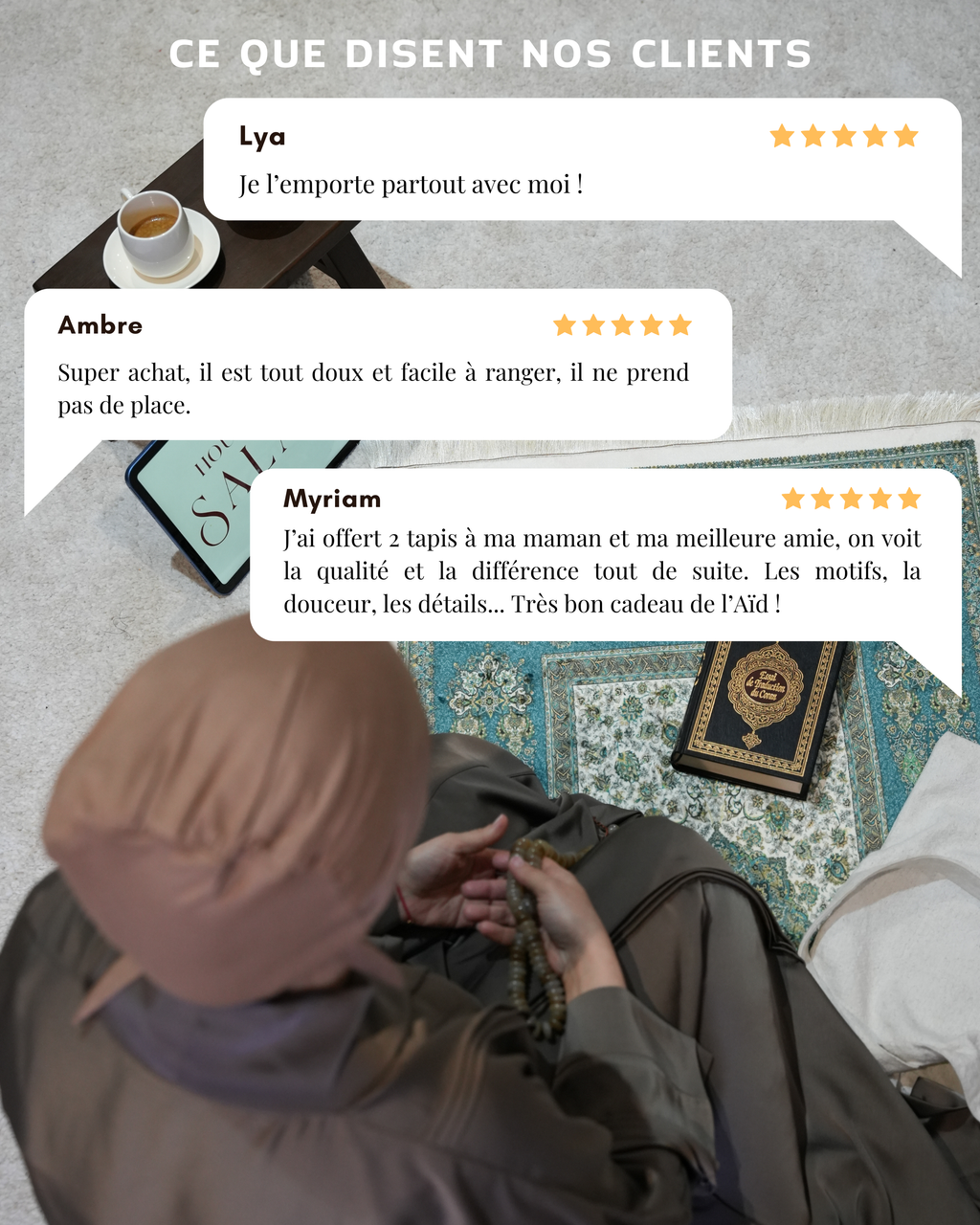 Tapis de prière Lina – Praticité & Élégance (Essentielle)